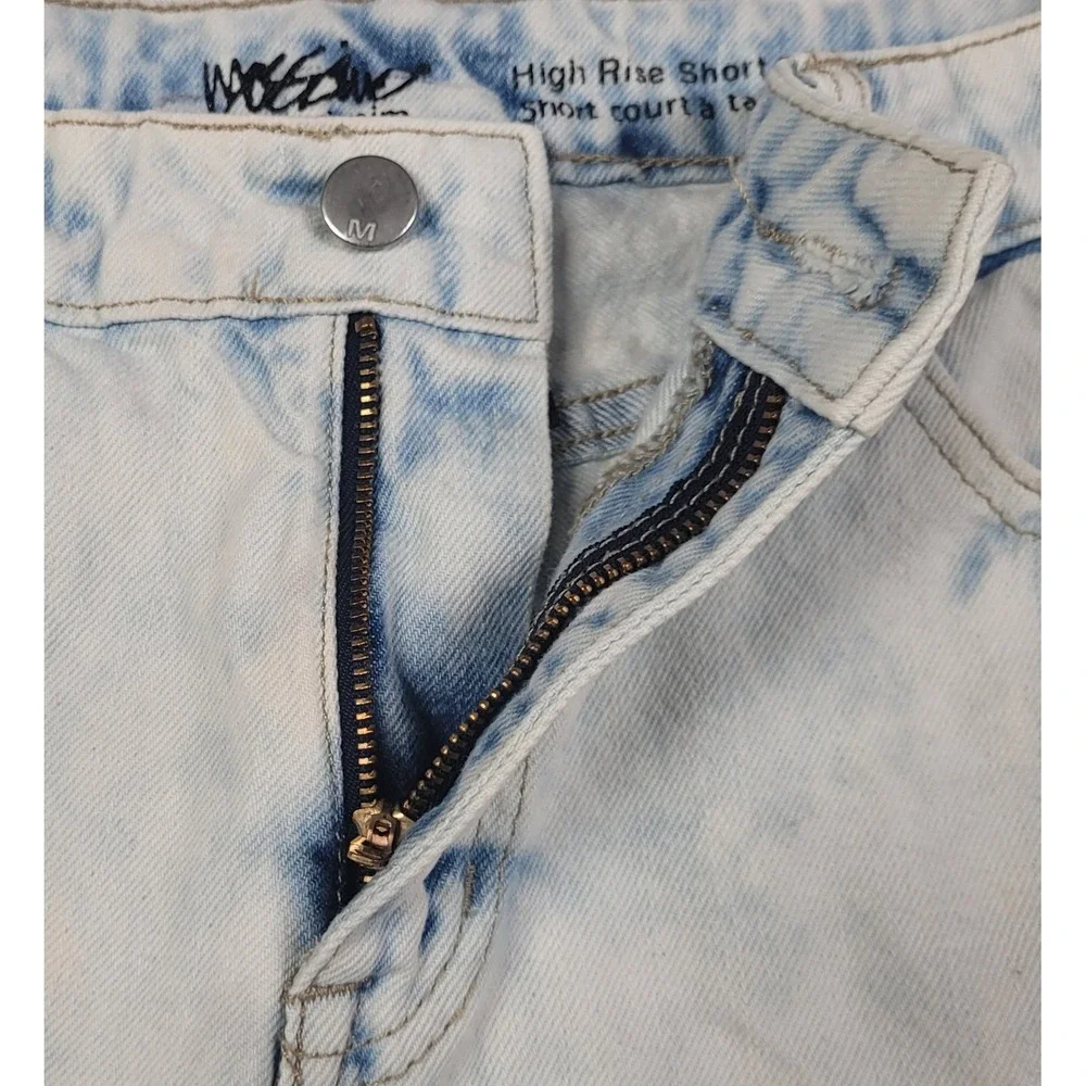 Mossimo High-Rise Short Short White Acid-Wash Denim Shorts Women's Size 6/28